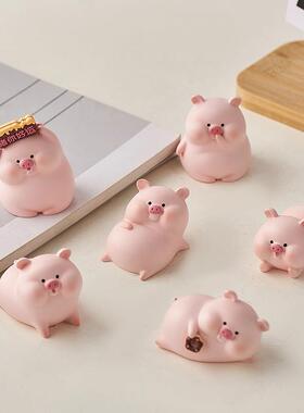 可爱小猪办公室桌面减压摆件女生工位装饰解压治愈不生气车载好物