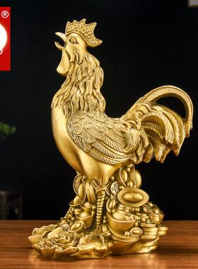百纳源金鸡摆件黄铜公鸡摆设金鸡工艺品铜公鸡摆件大公鸡金鸡报晓