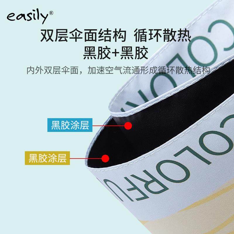 easily黑胶+黑胶双层太阳伞女防晒雨伞防紫外线遮阳伞晴雨两用伞,淘宝优惠券,粉丝福利购,淘宝优惠卷