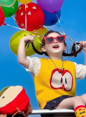 儿童爱心太阳镜墨镜旅游户外防晒眼镜宝贝拍照道具男女童潮酷配饰