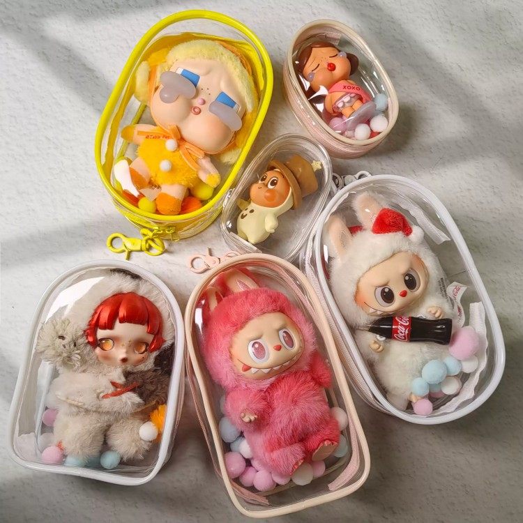 爆款棉花娃娃透明展示外出包labubu防尘收纳大中小号子弹包遛娃包,淘宝优惠券,粉丝福利购,淘宝优惠卷