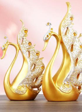 天鹅客厅装饰品小摆件玄关家居电视酒柜高档轻奢现代北欧结婚礼物