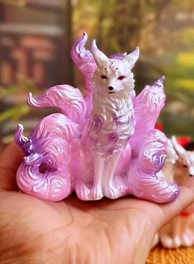 九尾狐摆件灵狐堂口白狐狸汽车车载家居装饰品客厅玄关桌面小摆设