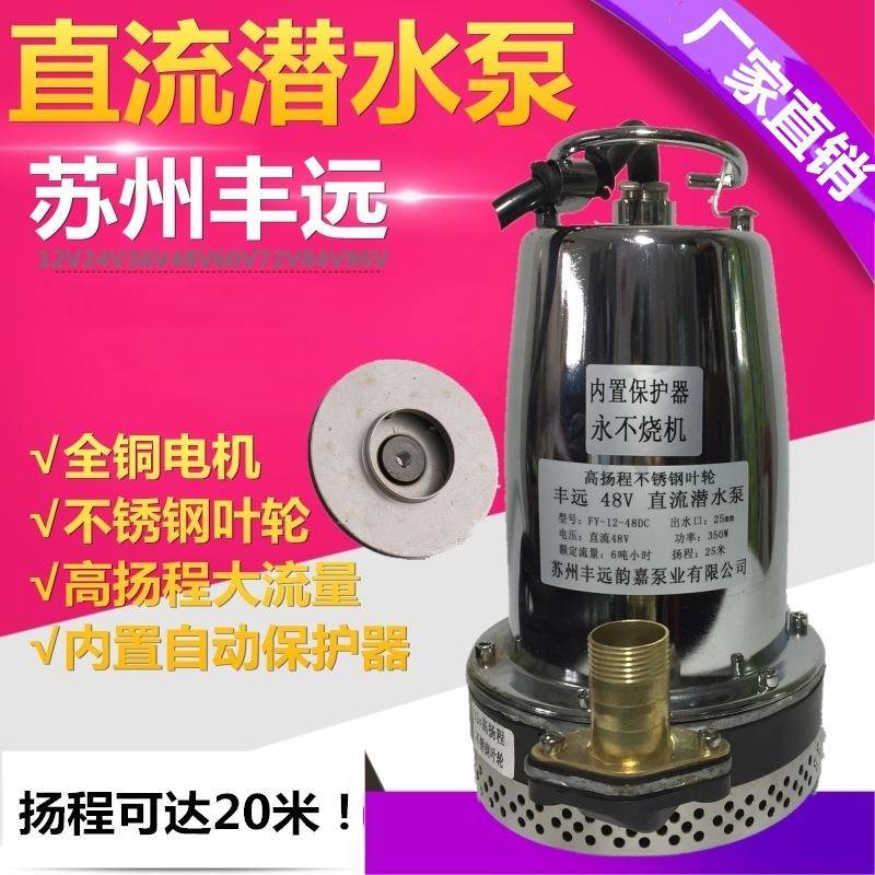 12v24V48v直流潜水泵电动车家用农用水井抽水机12-18米高扬程 - 图0