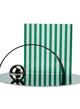 现代中式金属托盘底座水晶球托盘轻奢创意家居客厅软装饰品摆件