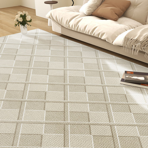 优选法式客厅地毯奶油卧室床边毯侘寂风简约沙发茶几毯日式地垫高 - 图1