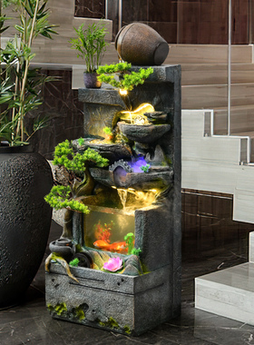 优选假山流水喷泉鱼缸客厅摆件大型落地办公室招财室内阳台循环水