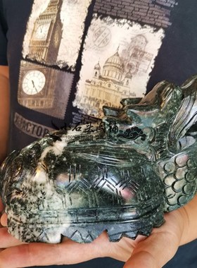 优选天然独山玉龙龟摆件玉石子母龟现代家居客厅装饰摆放朋友送礼