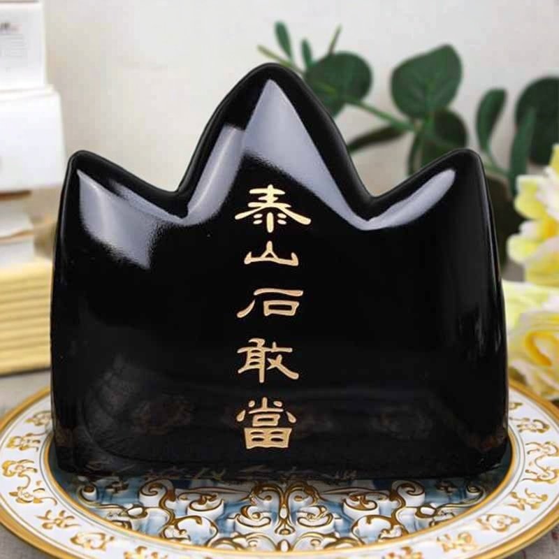 天然黑曜石泰山石敢当摆件烫金高山大山山峰家居水晶饰品桌面摆设,淘宝优惠券,粉丝福利购,淘宝优惠卷