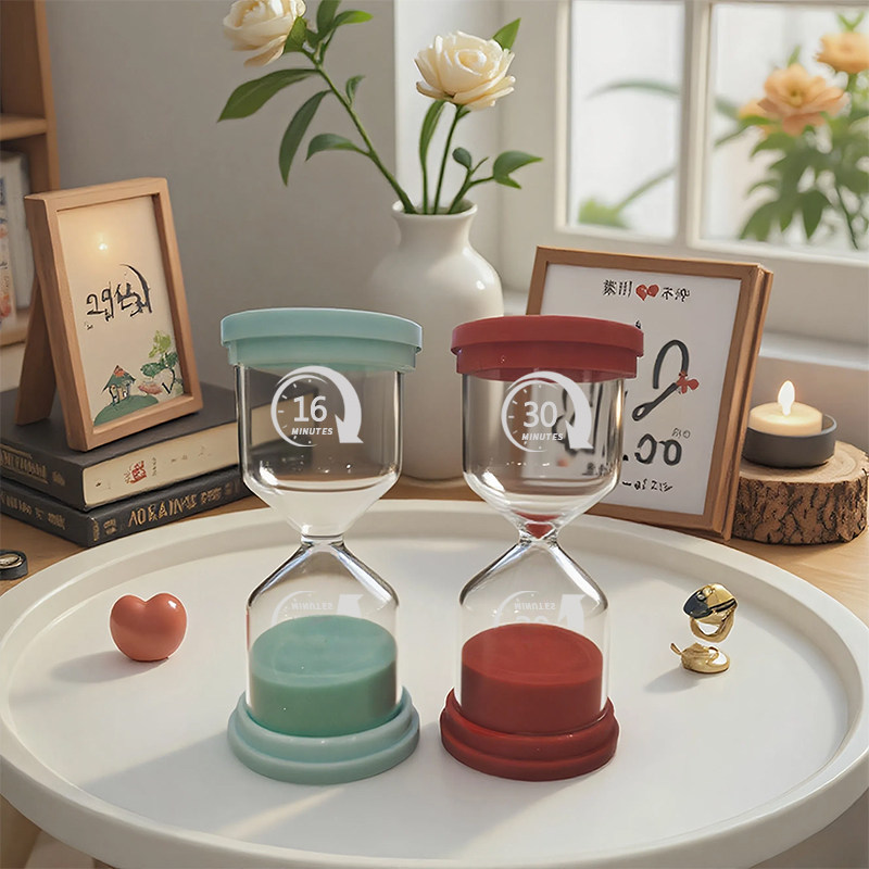 创意马卡龙水果沙漏计时器防摔3/8/16/30分钟计时流沙漏斗摆件,淘宝优惠券,粉丝福利购,淘宝优惠卷