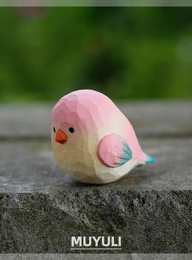 手工木雕鹦鹉丨解压办公室书桌工位电脑桌面摆件装饰小鸟礼物女生