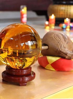 水晶球摆件黄白紫粉蓝绿招财家居店铺公司办公室客厅卧室装饰品