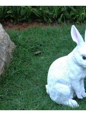 花园摆件田园树脂仿真兔子园林雕塑摆设工艺品庭院景观动物装饰品