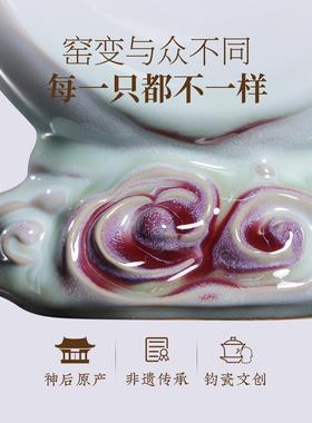 钧瓷生肖蛇年摆件吉祥物高档办公家居饰品非遗手工创意本命年礼物