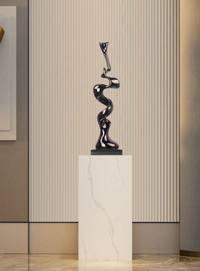 腰缠万贯现代简约抽象摆件客厅家居装饰玄关办公室落地树脂工艺品