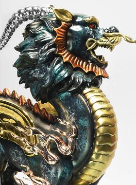 全铜霸王貔貅摆件公母一对貔貅皮丘貔犰家用客厅开业礼物铜工艺品