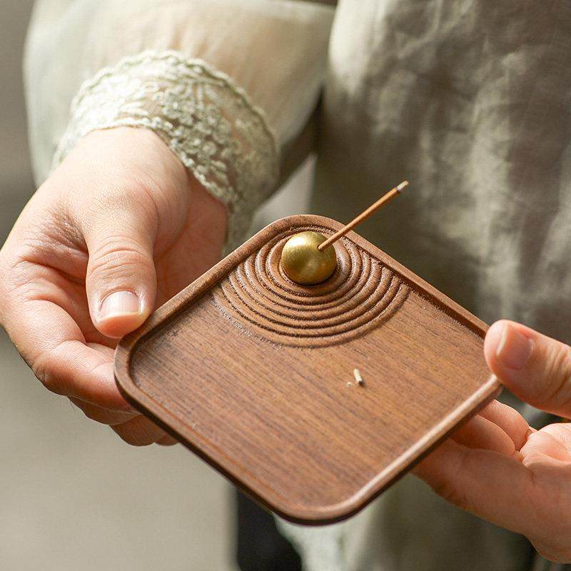 中式实木香插可调节线香炉家用室内檀木沉香熏香盘托创意茶道摆件,淘宝优惠券,粉丝福利购,淘宝优惠卷