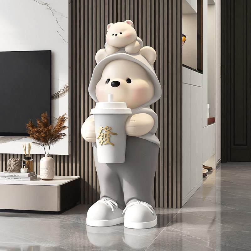 熊客厅落地摆件装饰大容量存钱罐祇进不出电视柜沙发旁乔迁礼物,淘宝优惠券,粉丝福利购,淘宝优惠卷