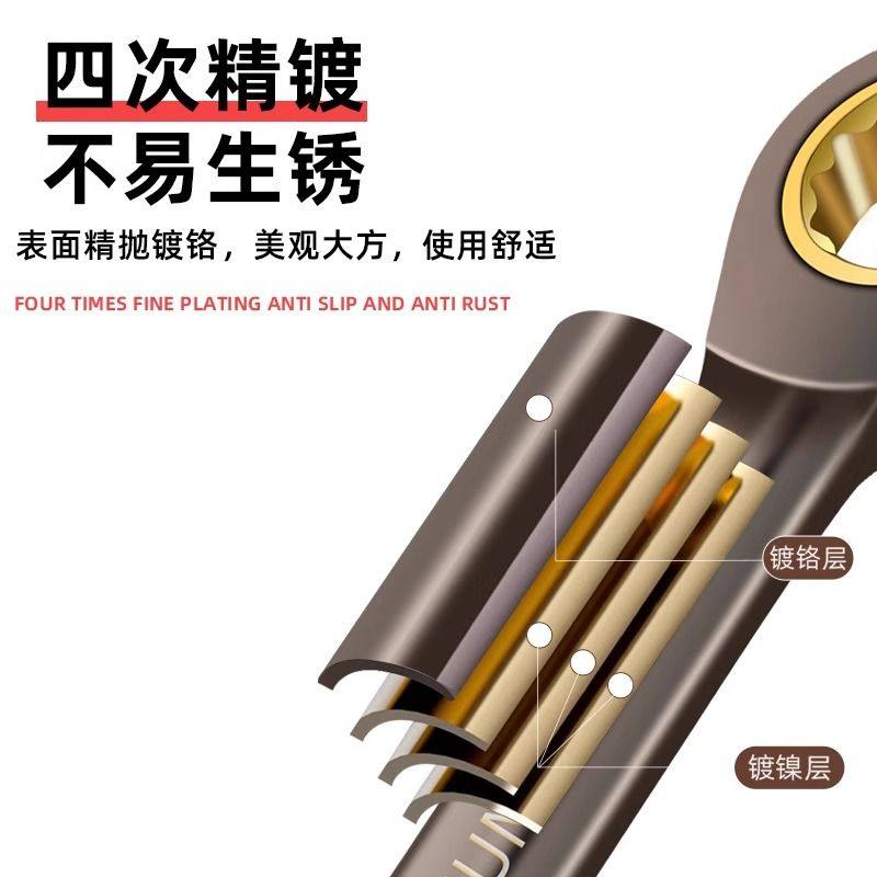 快速梅花棘轮扳手自动双向两用开口快轮小棘轮省力工业级快速板手,淘宝优惠券,粉丝福利购,淘宝优惠卷