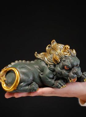 新中式招财貔貅一对石材动物摆件创意客厅茶几桌面开业乔迁送礼品