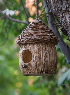 户外小鸟屋虎皮鹦鹉窝八哥鸟巢笼子花园别墅庭院园艺景观装饰挂件