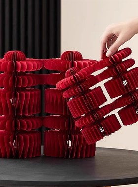 优选颜值派喜字婚房布置桌面装饰双囍折纸摆件结婚卧室客厅婚庆用