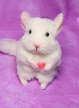 优选羊毛毡龙猫定制仿真宠物小动物可爱创意礼物摆件纯手工戳戳乐