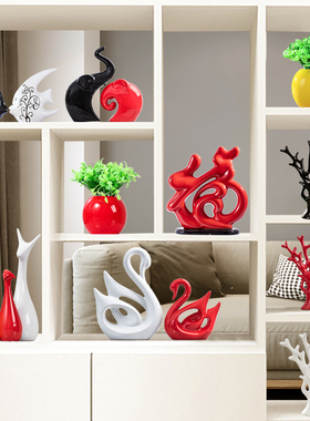 优选金福字装饰品家居客厅卧室内玄关酒柜工艺品陶瓷摆设电视柜小