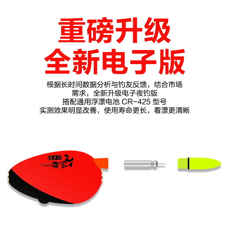 优选小仙郎电子夜光漂自动找底鱼漂免调漂高灵敏浮漂加粗超亮日夜 - 图1