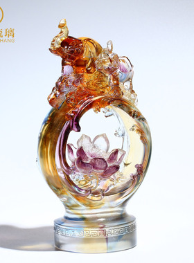 优选琉璃大象摆件招财风水象办公室开业礼品实用大气送人随手礼送