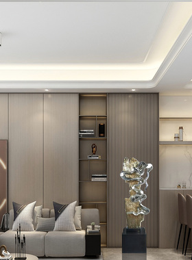 优选现代轻奢抽象电镀摆件酒店大堂雕塑艺术品客厅样板房落地玄关