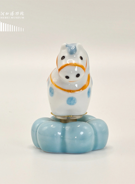 河北博物院文创马上转钱马年吉祥物桌摆景德镇转转桌摆家居饰品