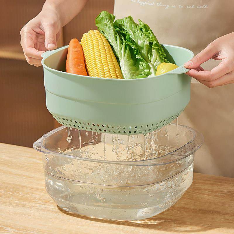 2025新款双层洗菜盆沥水篮厨房客厅茶几家用菜篮子水果盘洗菜篮子,淘宝优惠券,粉丝福利购,淘宝优惠卷