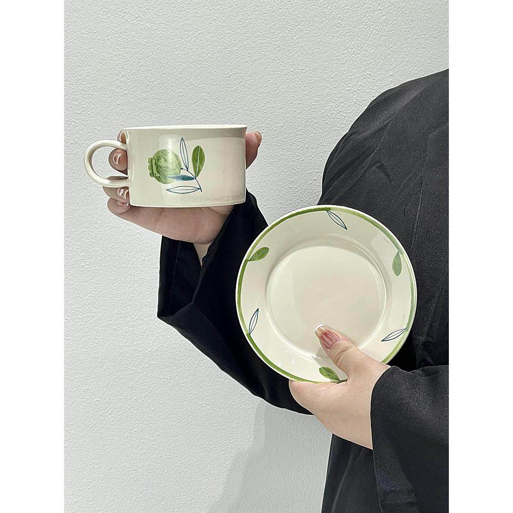 芬兰中世纪咖啡杯和茶碟石榴水果小新鲜绿咖啡杯风格下午茶杯套装,淘宝优惠券,粉丝福利购,淘宝优惠卷