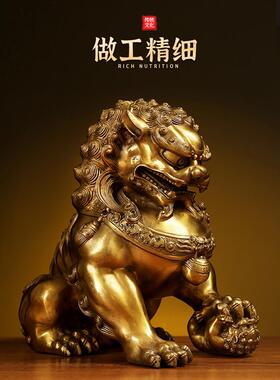 一对铜狮子饰品北京狮子铜狮子大皇宫门狮子家客厅店工艺装饰品