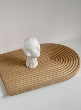 秘密卡车ins冷淡风粗糙石膏抽象人物雕塑摆件北欧民宿咖啡馆软装