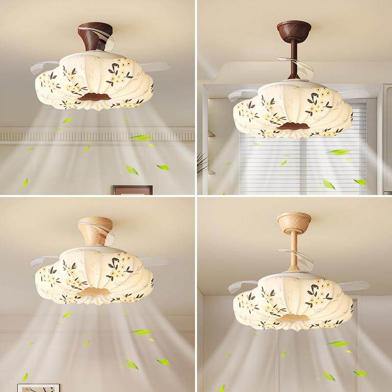 法式中古风卧室灯布艺花纹吊扇灯全光谱护眼饭厅隐形吊扇一体灯具,淘宝优惠券,粉丝福利购,淘宝优惠卷