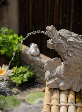 掬涵庭院景观假山流水鱼池阳台水系造景喷泉户外花园装饰水池摆件