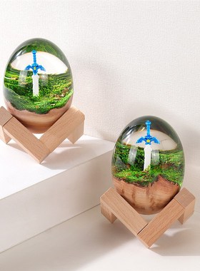 塞尔达传说大师之剑m驱魔之剑桌面迷你小蛋形透明树脂摆件礼物饰