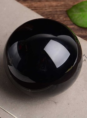 天然黑曜石水晶球原石风水五行属水原石摆L件客厅玄关办公室工艺