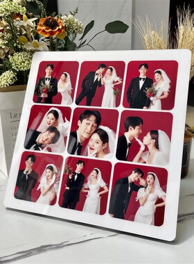 照片冲印做成相框摆台p定制九宫格婚纱照宝宝照洗照片做成相框来
