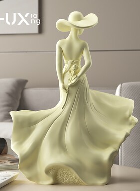 奶油风春风魅影人物艺术摆v件高级感雕塑客厅书房玄关酒柜家居饰