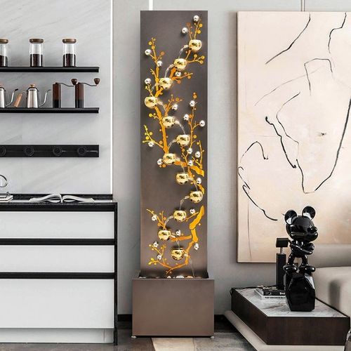 铁艺轻奢摆件大型落地流水客厅电视柜旁摆件喷泉装饰品.摆设工厂 - 图2