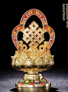 藏式八吉祥摆件密宗大号尼泊尔手工彩绘镀金供八瑞物吉祥八宝迷你