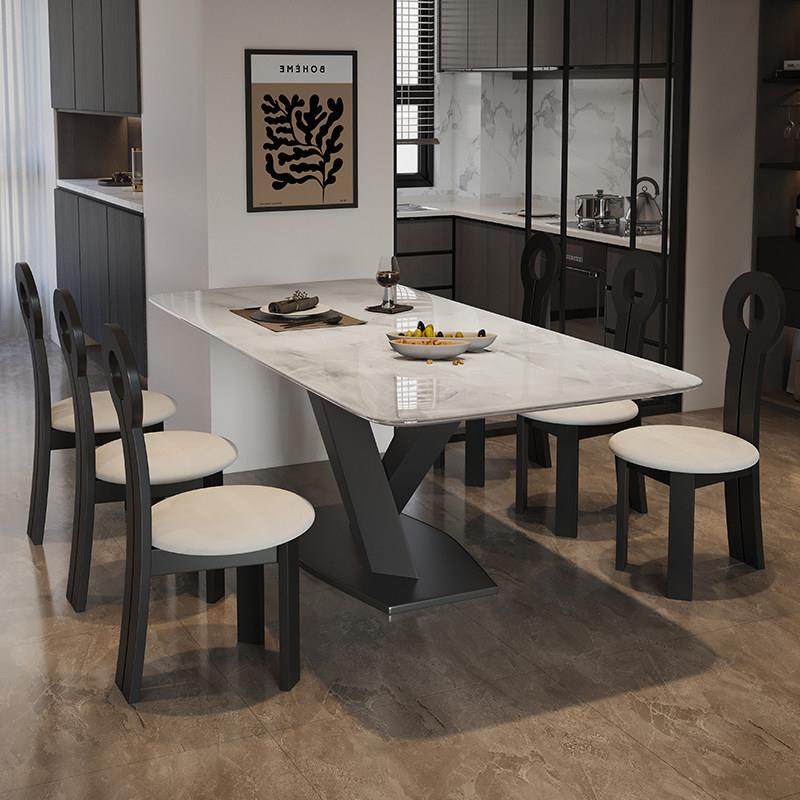 超晶石餐桌小户型家用高端西餐厅微晶石奢石长方形交叉腿吃饭桌子,淘宝优惠券,粉丝福利购,淘宝优惠卷