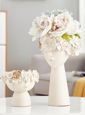 摆件家居饰品北欧客厅电视柜绿植创意摆设现代简约个性人物装饰品