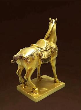 全铜马摆件家居客厅玄关电视柜书桌办公室装饰品铜马唐马工艺品