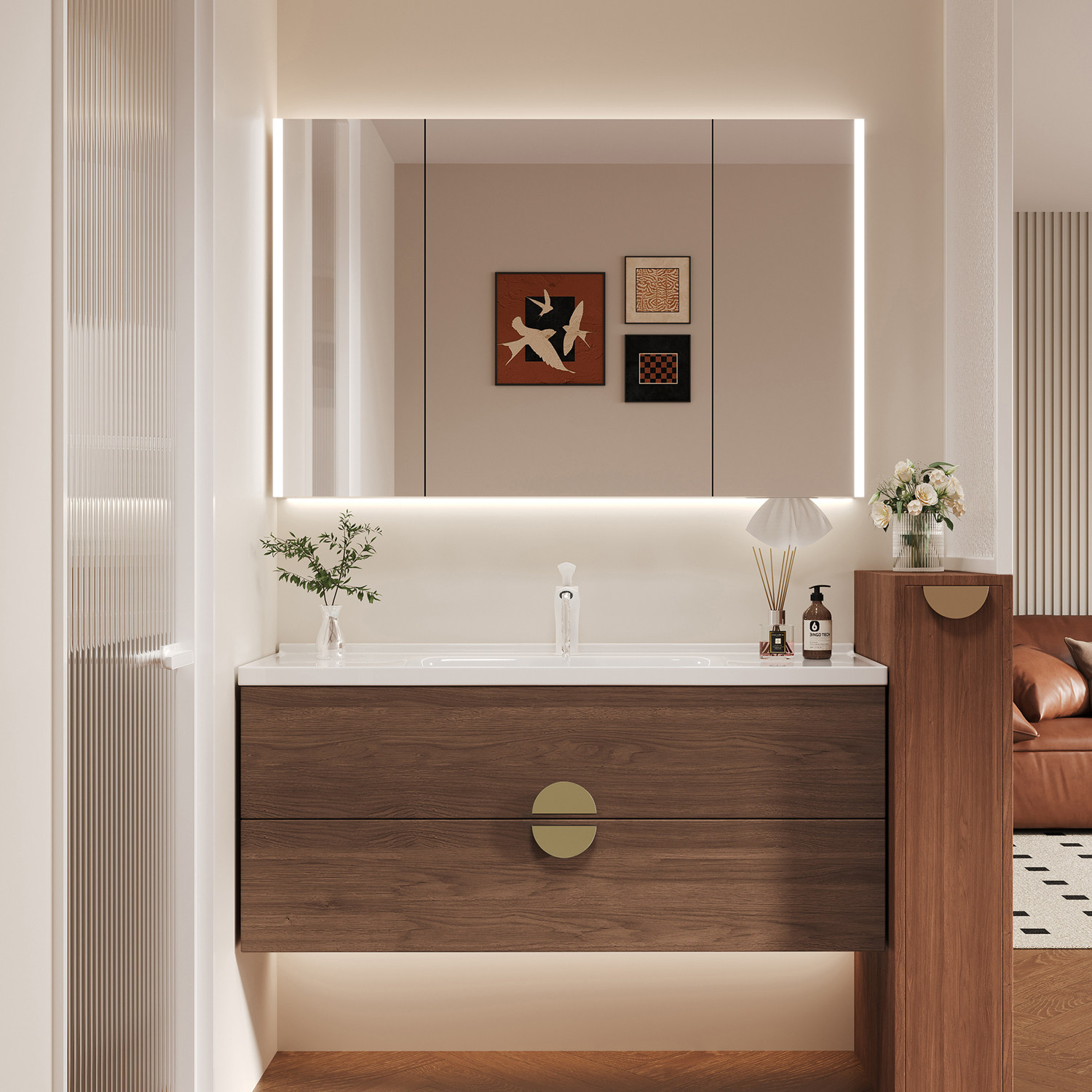 惠达现代中古风浴室柜组合陶瓷一体盆卫生间洗手洗脸盆池柜洗漱台,淘宝优惠券,粉丝福利购,淘宝优惠卷