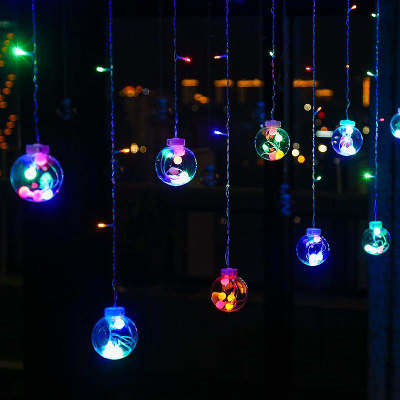 LED大圆球彩灯闪灯满天星星灯婚庆布置氛围装饰灯泡串灯窗帘挂灯,淘宝优惠券,粉丝福利购,淘宝优惠卷