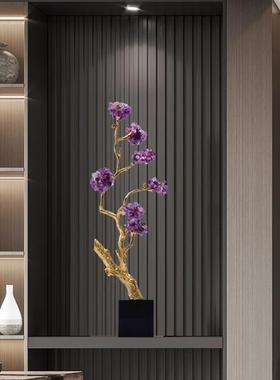 紫水晶发财树招财摆件旺宅客厅玄关柜壁龛电视柜乔迁新居高档礼品